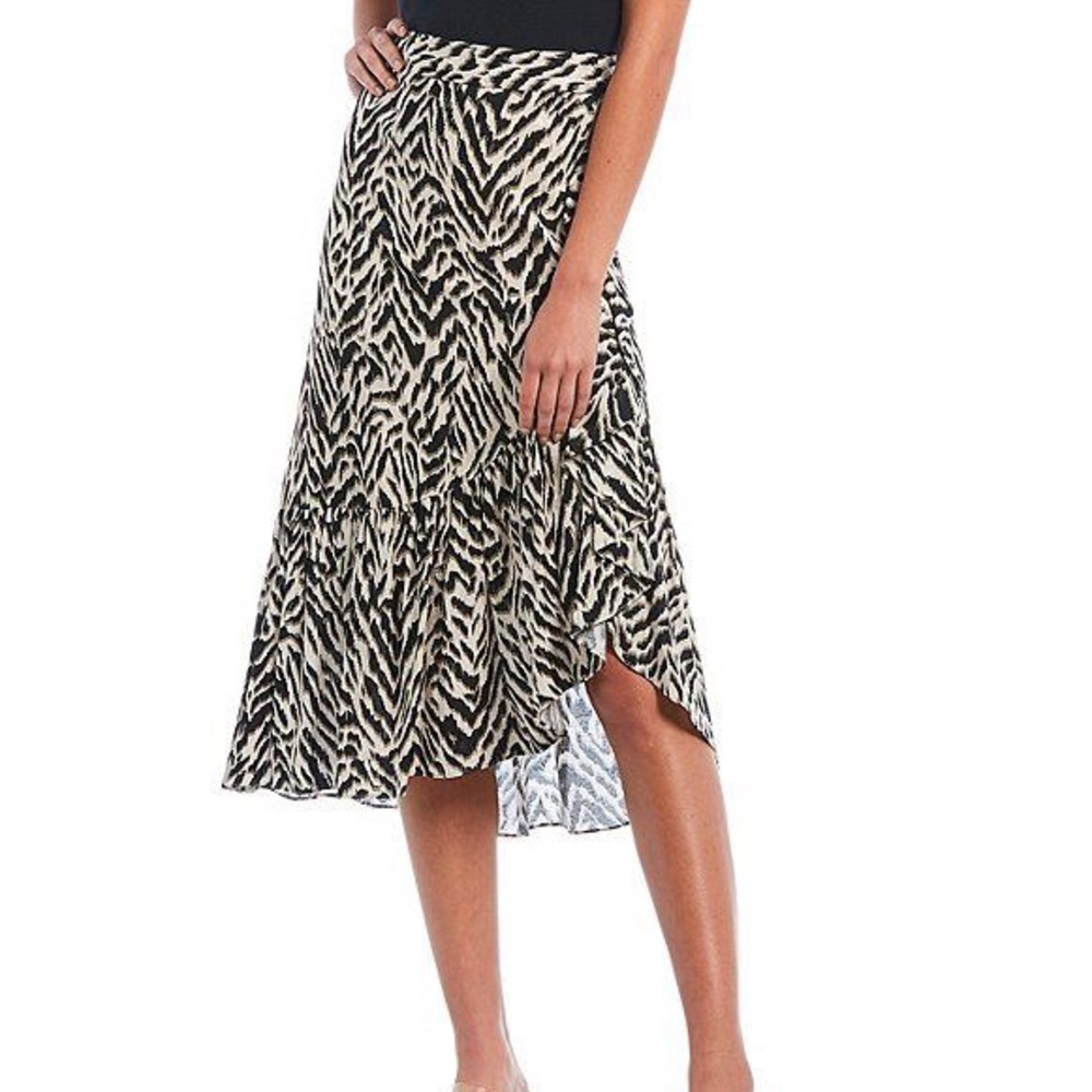 Antonio Melani Evie Zebra Asymmetrical Jacquard Skirt